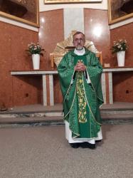 Powitanie księdza Adama Domonia - nowego wikariusza naszej parafii